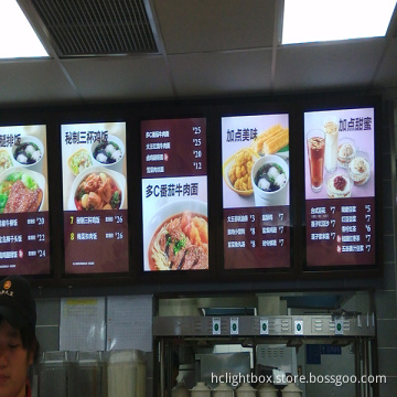 Restaurant Menu Board Light Box Acrylic Restaurant Menu Display